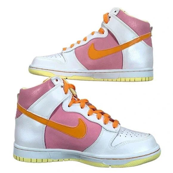 Vintage Nike Dunk High Easter Egg Melon Perfect Pink Lemon 2009 Sneakers Size 5Y